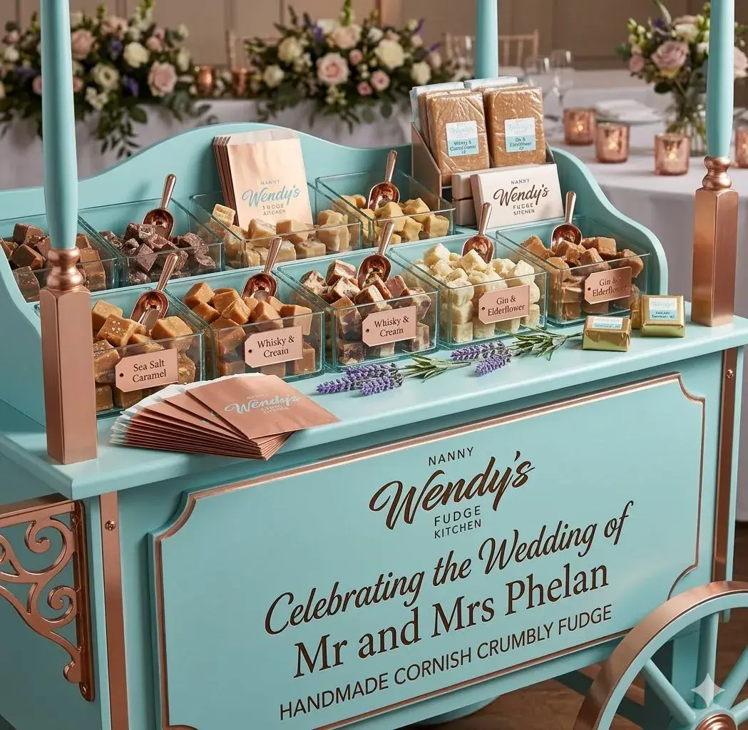 Nanny Wendy's wedding stall display